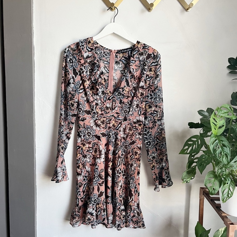 For Love and Lemons Gracie Floral Ruffle Mini Dress
